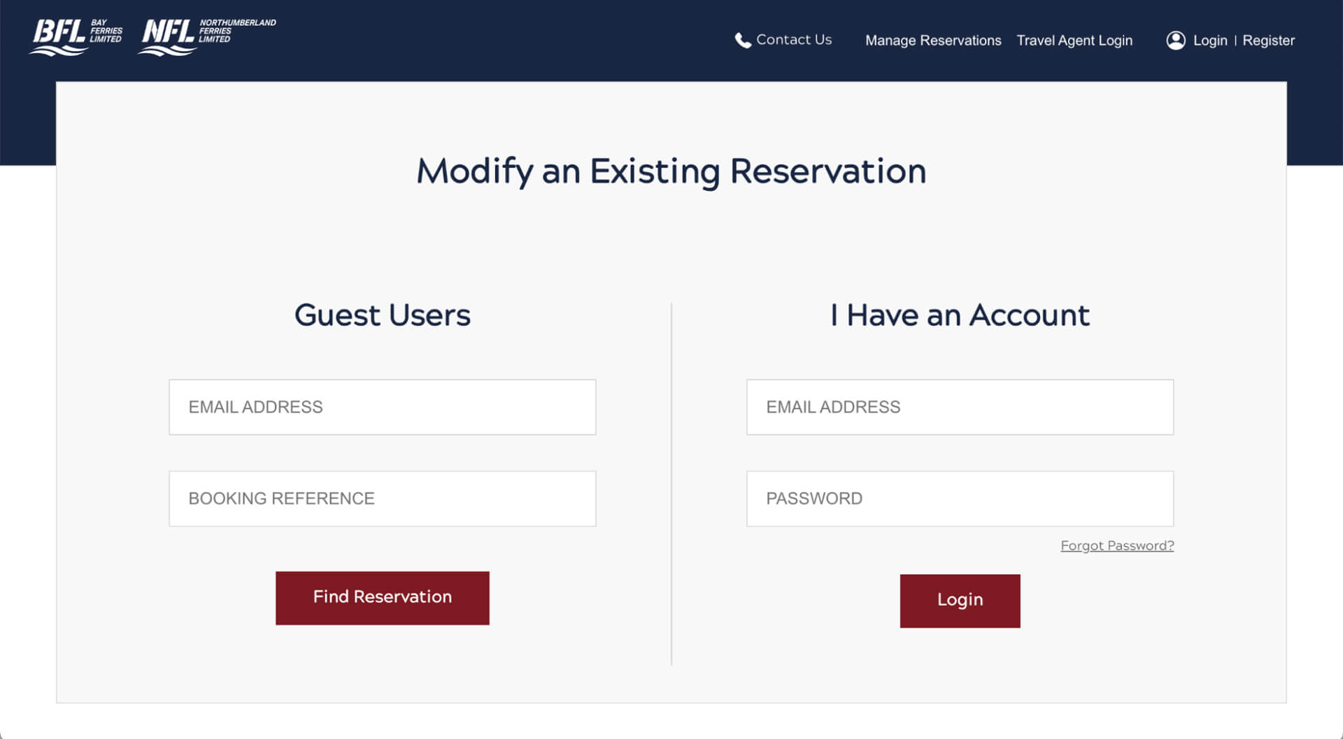 Modify Existing Reservation