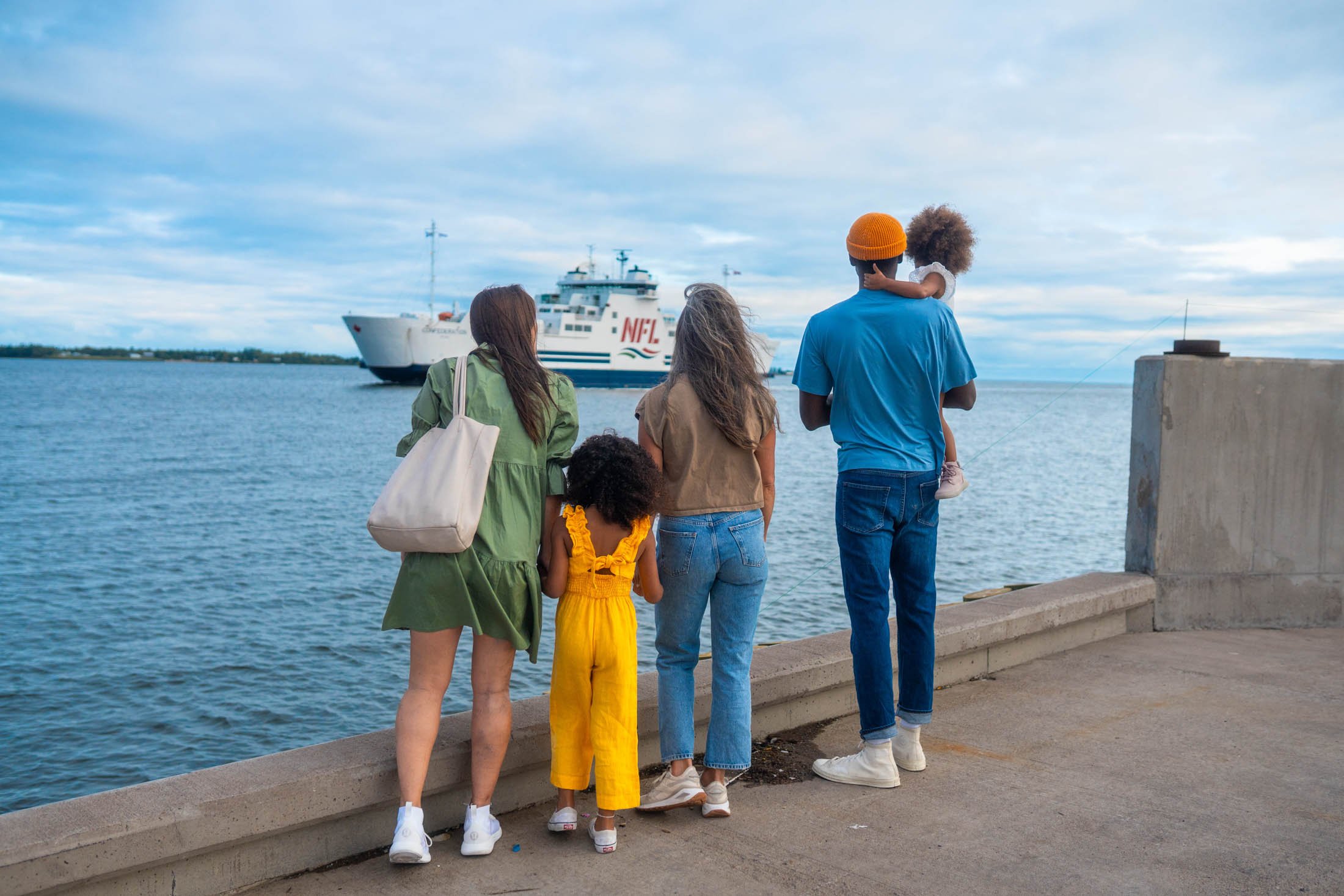 family enjoying the view