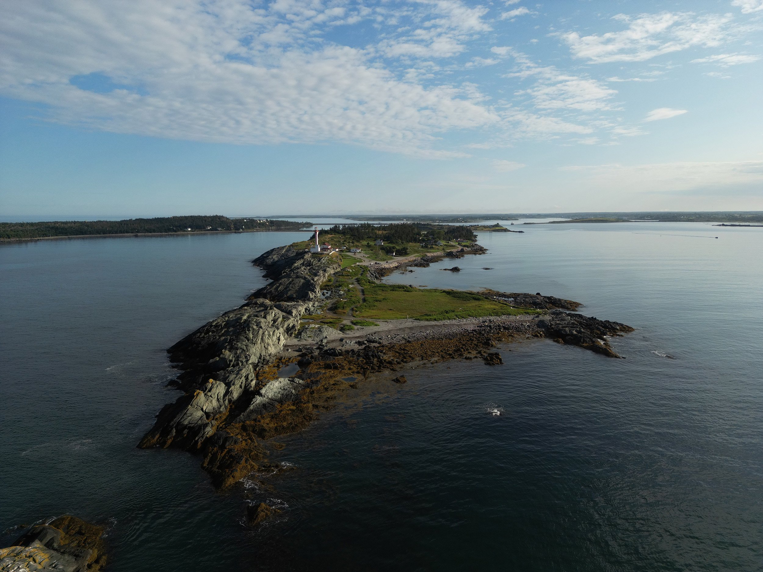 Aerial image of Cape Forchu in Yarmouth