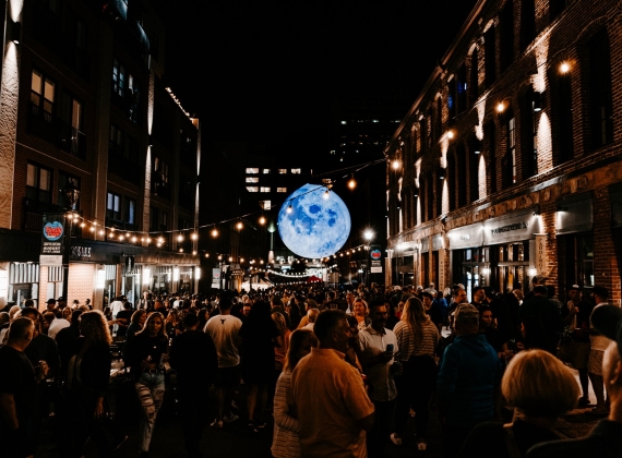 people enjoying night festival