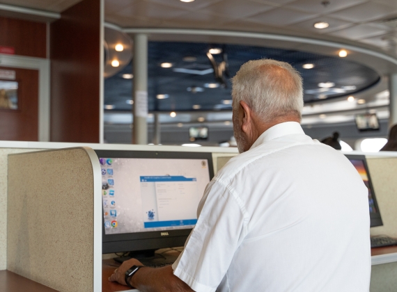 staff working at the computer