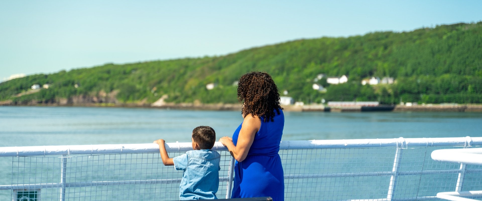 Mother and Son on deck of MV Fundy Rose