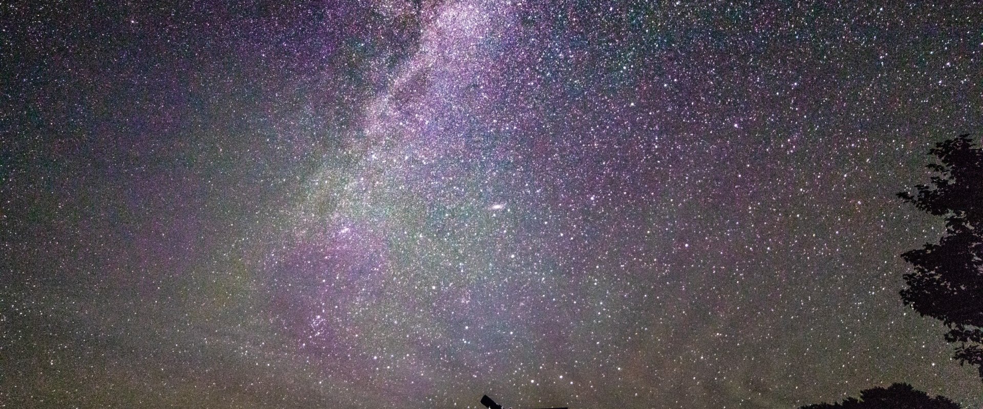 The view of the night sky from an observatory