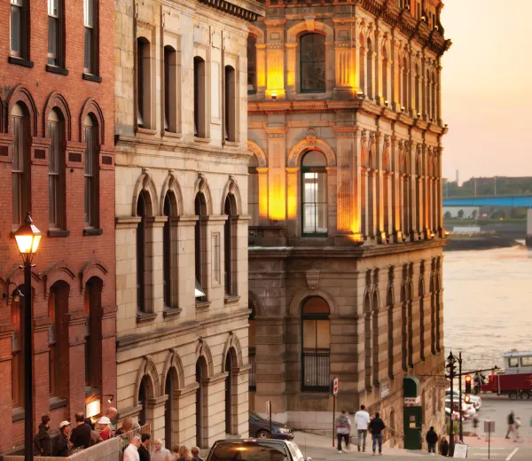 Old brick buildings in Downtown Saint John